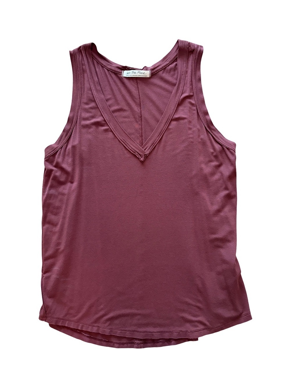 Free People We The Free Deep V-neck Tank Chocolate Brown Size S